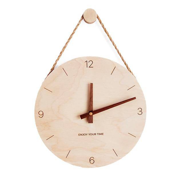 Aelorume | Minimalistische Houten Hangende Ronde Wandklok