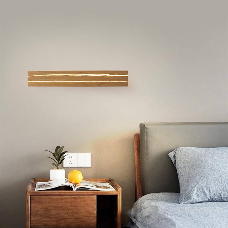 Kendrovia | Minimalistische Rechthoekige Houten Kaptafel Wandlamp