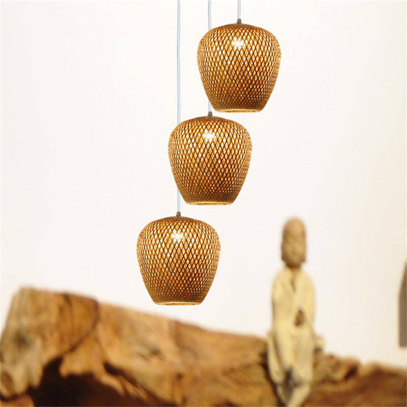 Kelsimor | Gevlochten Bamboe Mand Hanglamp