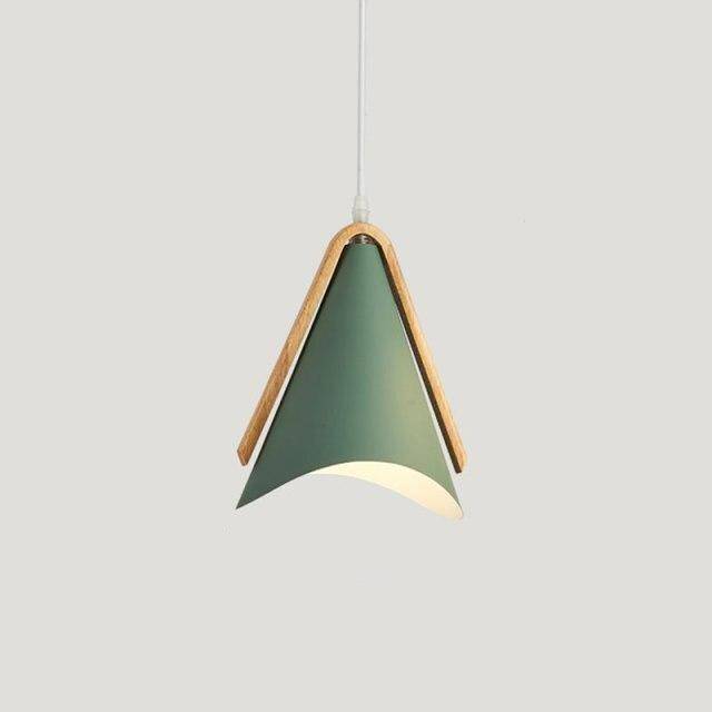 Veldoran | Noordse taps toelopende houten en ijzeren hanglamp