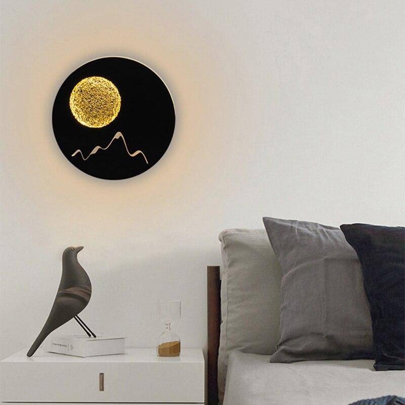 Vandolay | Maan Silhouet Cirkelvormige Metalen Wandlamp