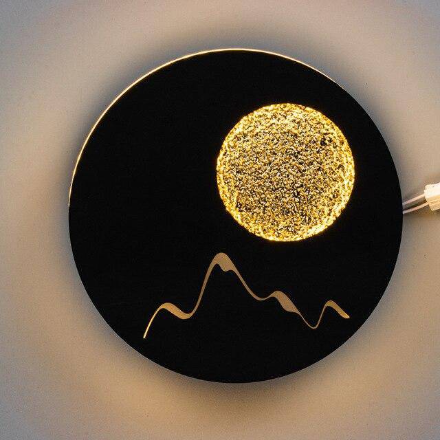Vandolay | Maan Silhouet Cirkelvormige Metalen Wandlamp