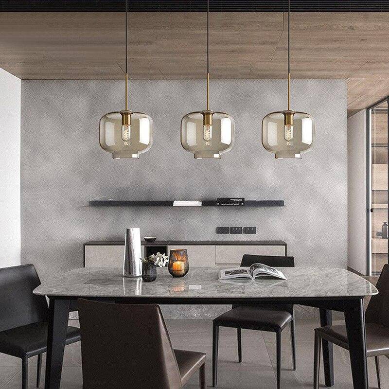 Zephirum | Geribd amberkleurig glas industriële stijl hanglamp