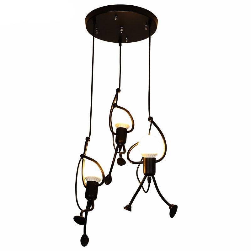Kryntoch | Industriële Silhouet Menselijke Vorm Art Deco Plafondlamp