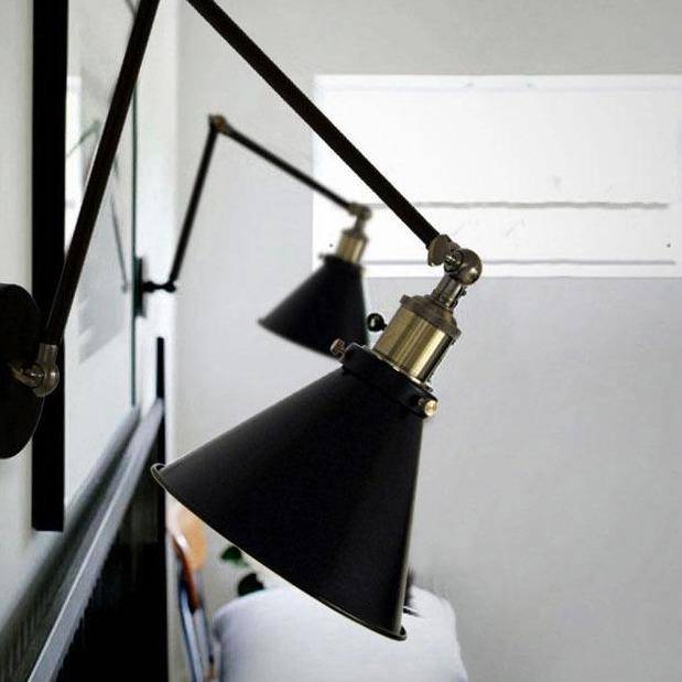 Zandroma | Vintage koepelvormige stalen verstelbare wandlamp