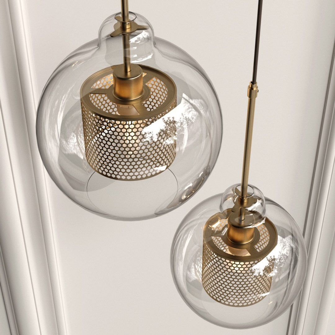 Cylura | Moderne Heldere Glas En Geperforeerde Binnenlamp Hanglamp