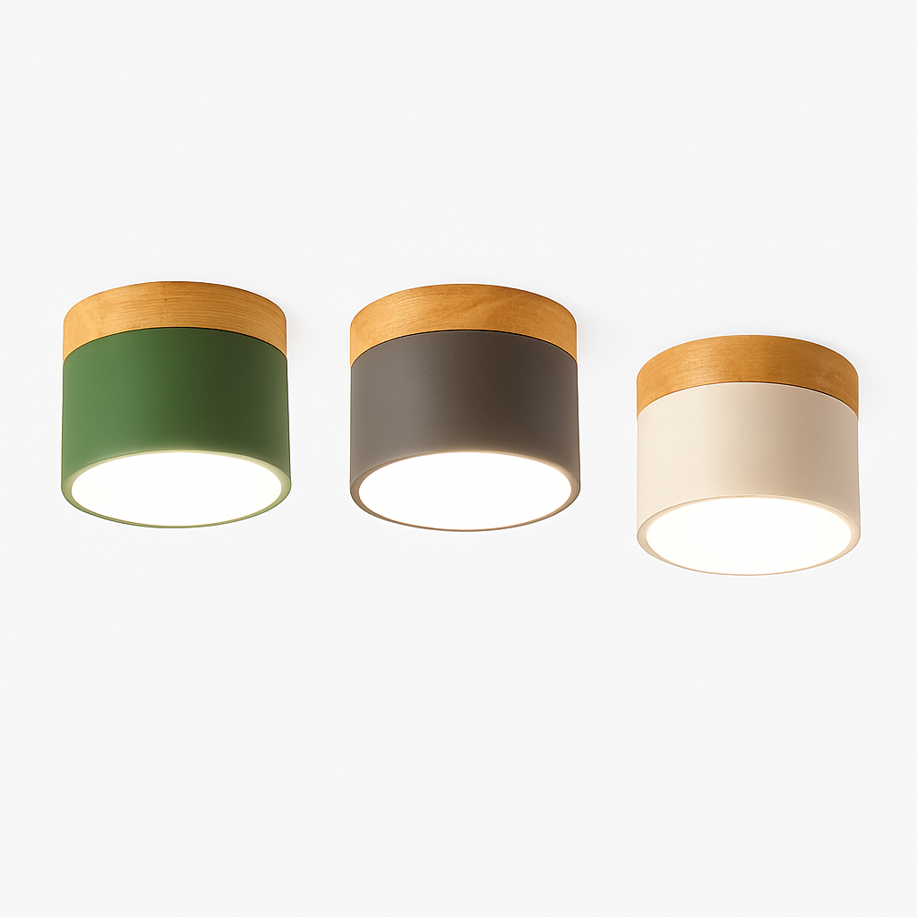 Kelryn | Minimalistische Hout-Metaal Opbouw Plafondspot