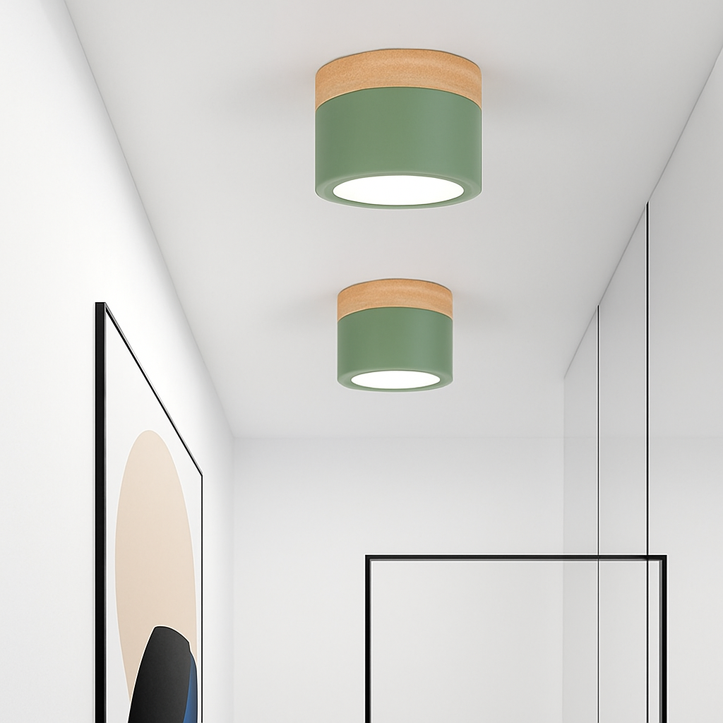 Kelryn | Minimalistische Hout-Metaal Opbouw Plafondspot