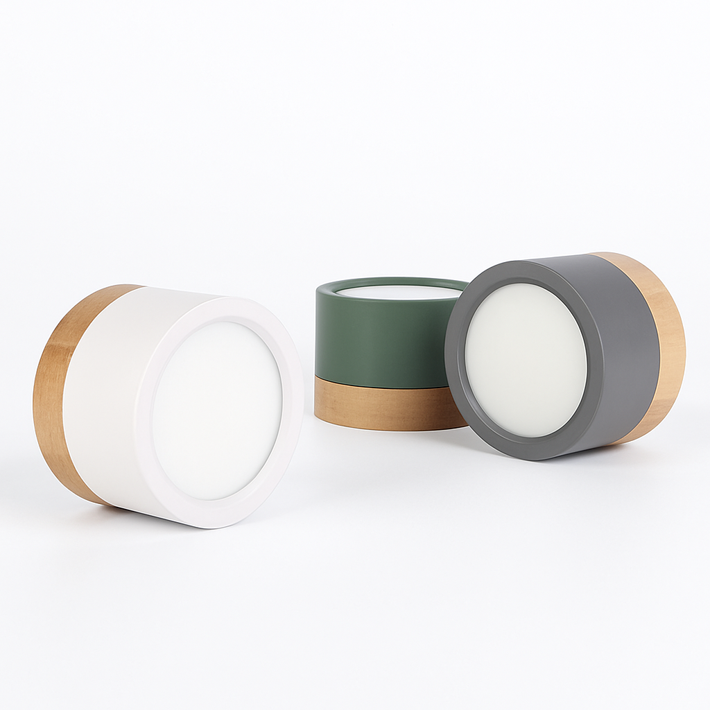 Kelryn | Minimalistische Hout-Metaal Opbouw Plafondspot