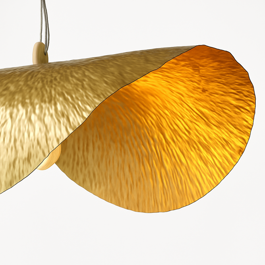 Kelsomyr | Gestructureerde Lotusbladvorm Retro Hanglamp