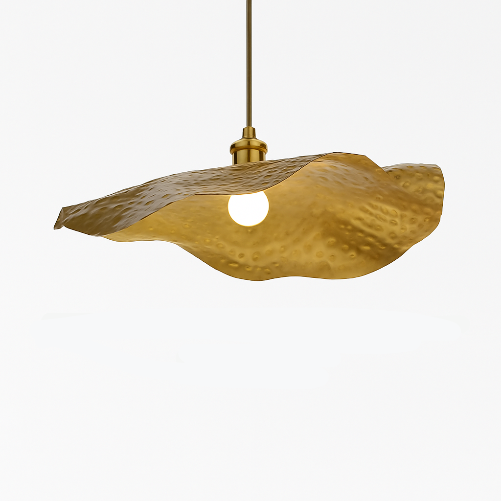Kelsomyr | Gestructureerde Lotusbladvorm Retro Hanglamp