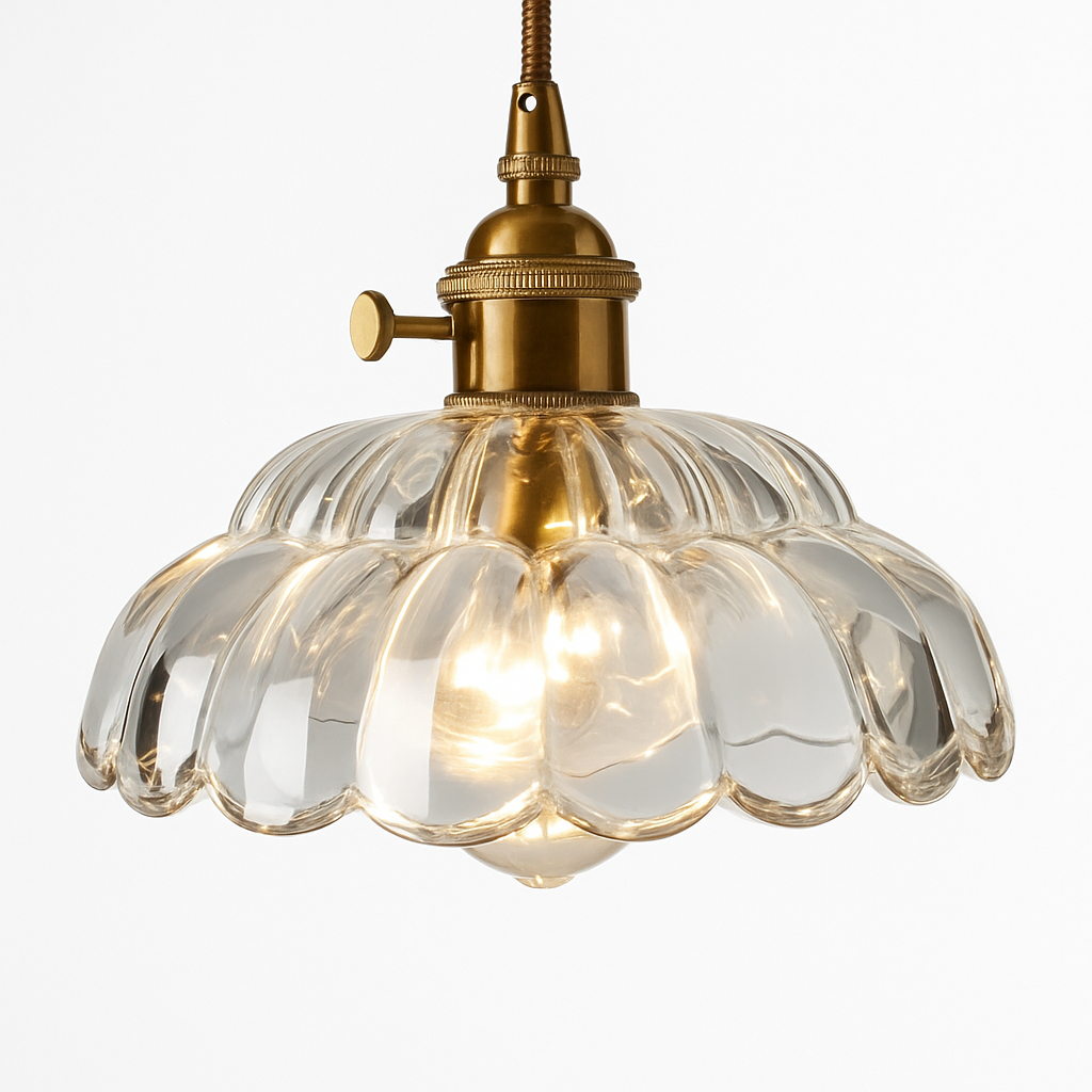 Thressia | Retro Geribbelde Glazen Bol Hanglamp