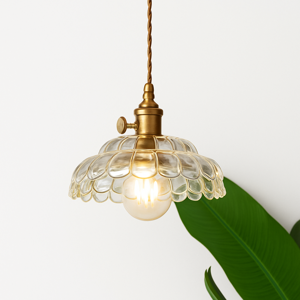 Thressia | Retro Geribbelde Glazen Bol Hanglamp