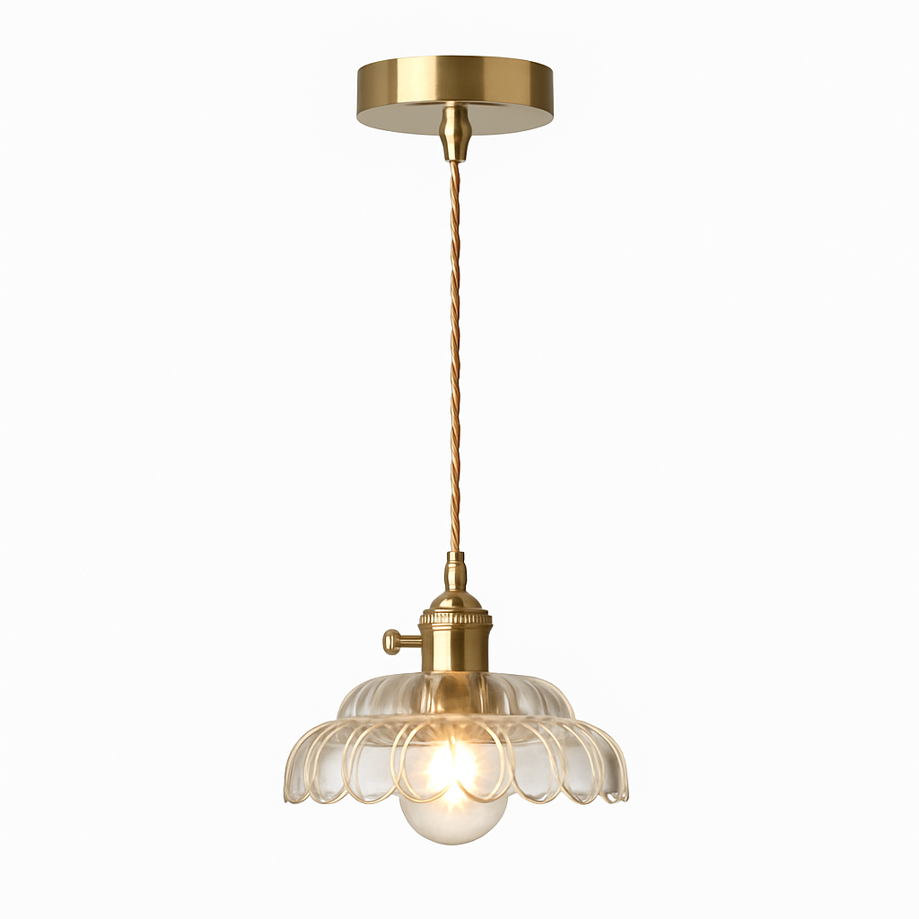 Thressia | Retro Geribbelde Glazen Bol Hanglamp
