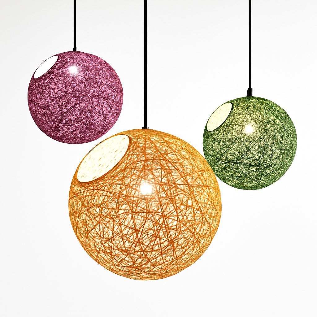 Verithon | Elegante Rieten Papieren Cocooning Bol Hanglamp