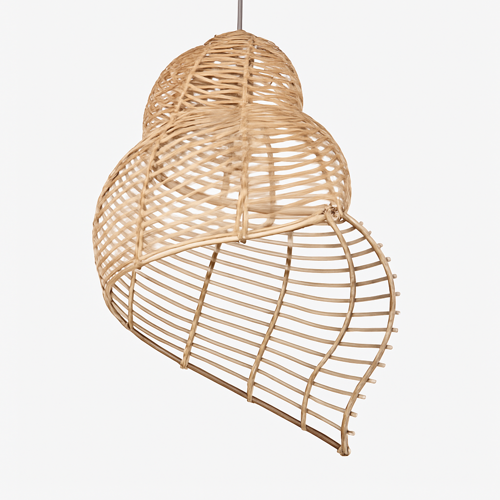 Threllon | Spiraalschelp handgemaakte houten hanglamp