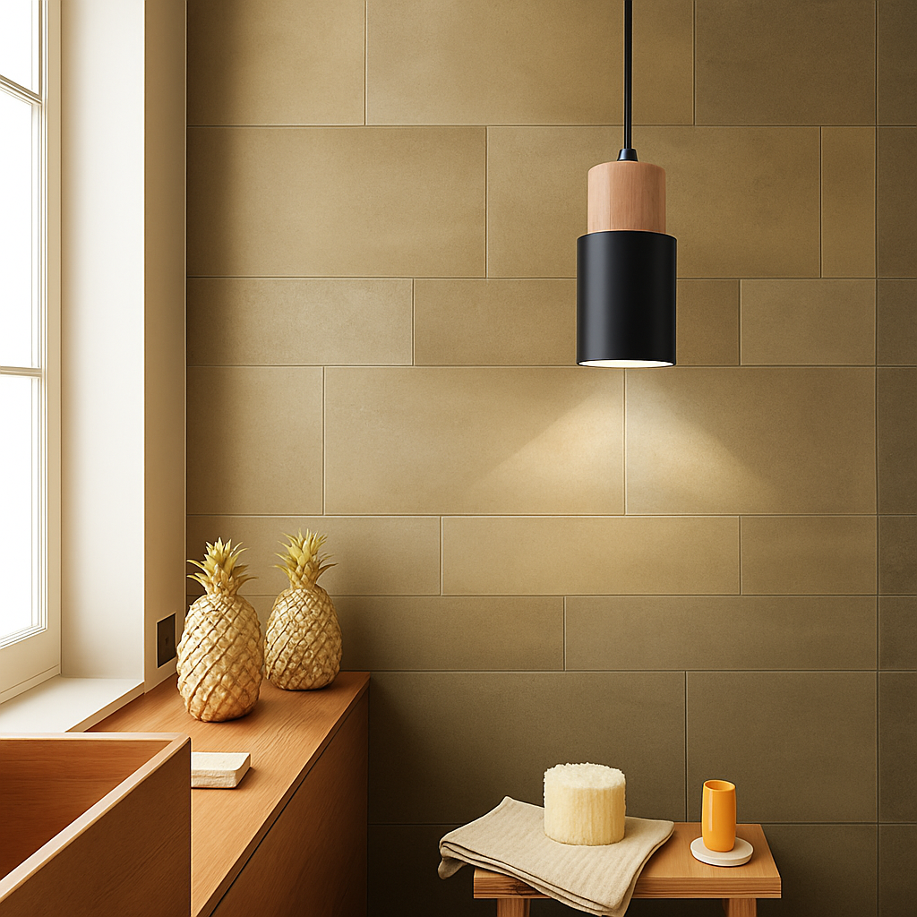 Zeralyon | Noordse Cilindrische Houten en Metalen Hanglamp