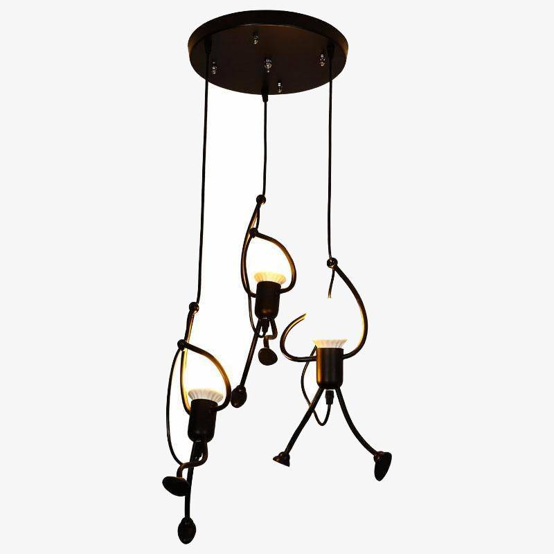 Kryntoch | Industriële Silhouet Menselijke Vorm Art Deco Plafondlamp