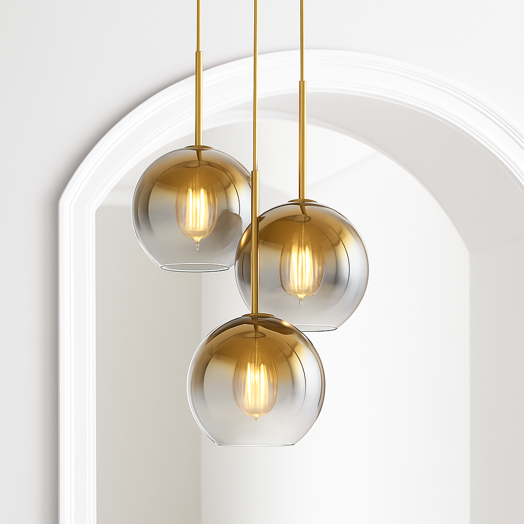 Velarys| Moderne Amberglas Bol Hanglamparmatuur