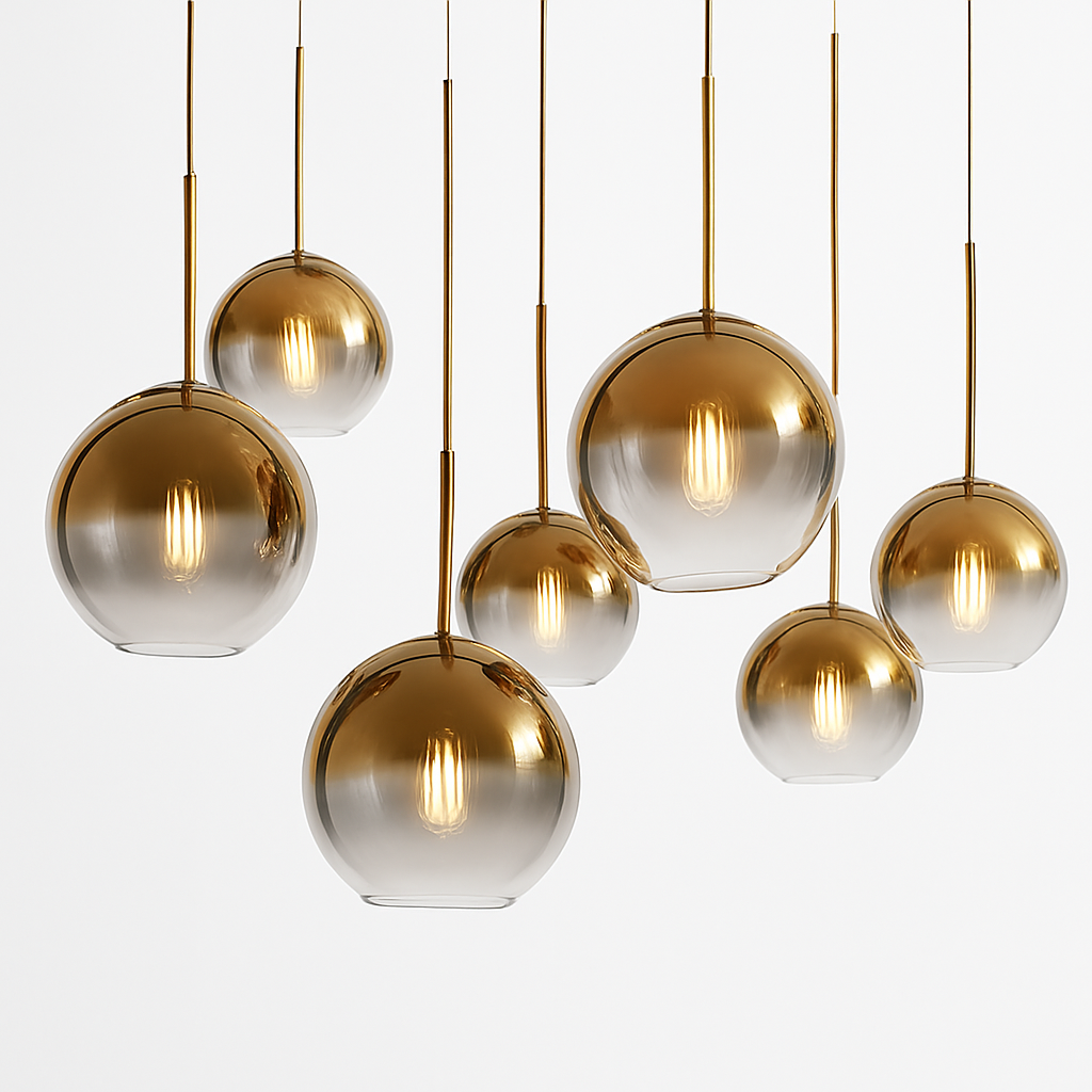 Velarys| Moderne Amberglas Bol Hanglamparmatuur