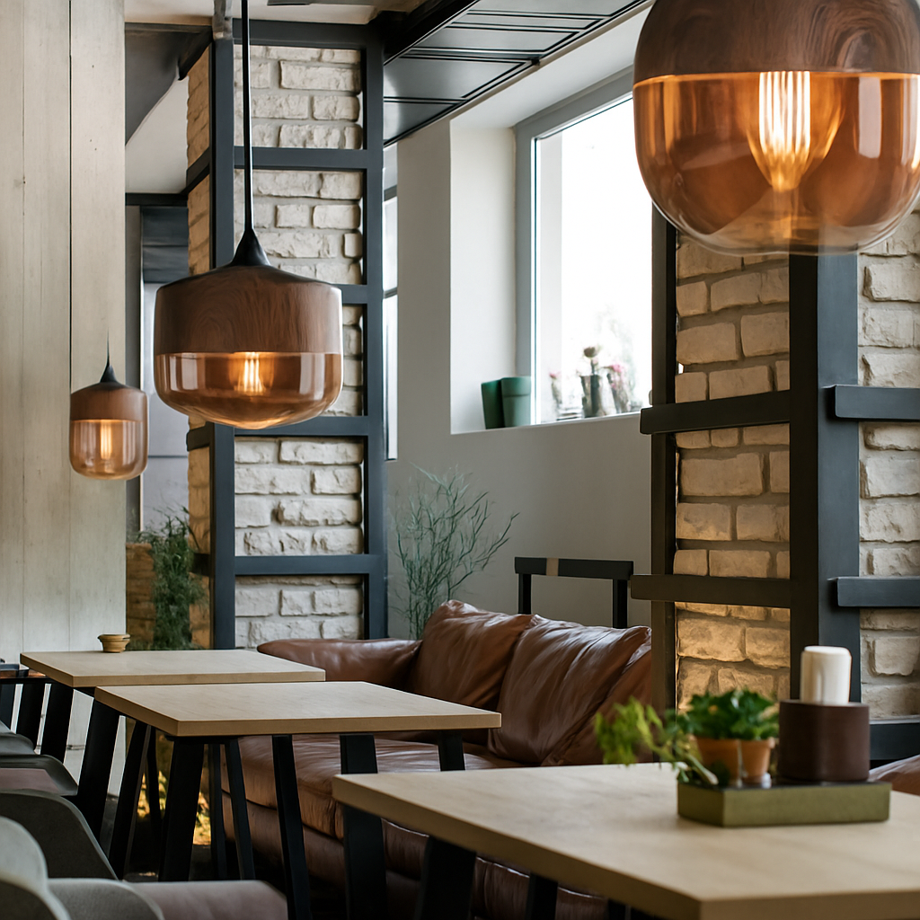 Veraliq | Retro Loft Hout Glazen Art Deco Hanglamp