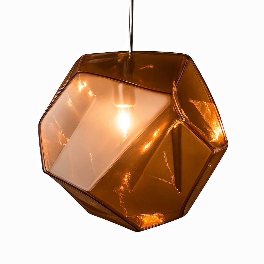 Throstle | Gearticuleerde kristallijne sculpturale glazen hanglamp
