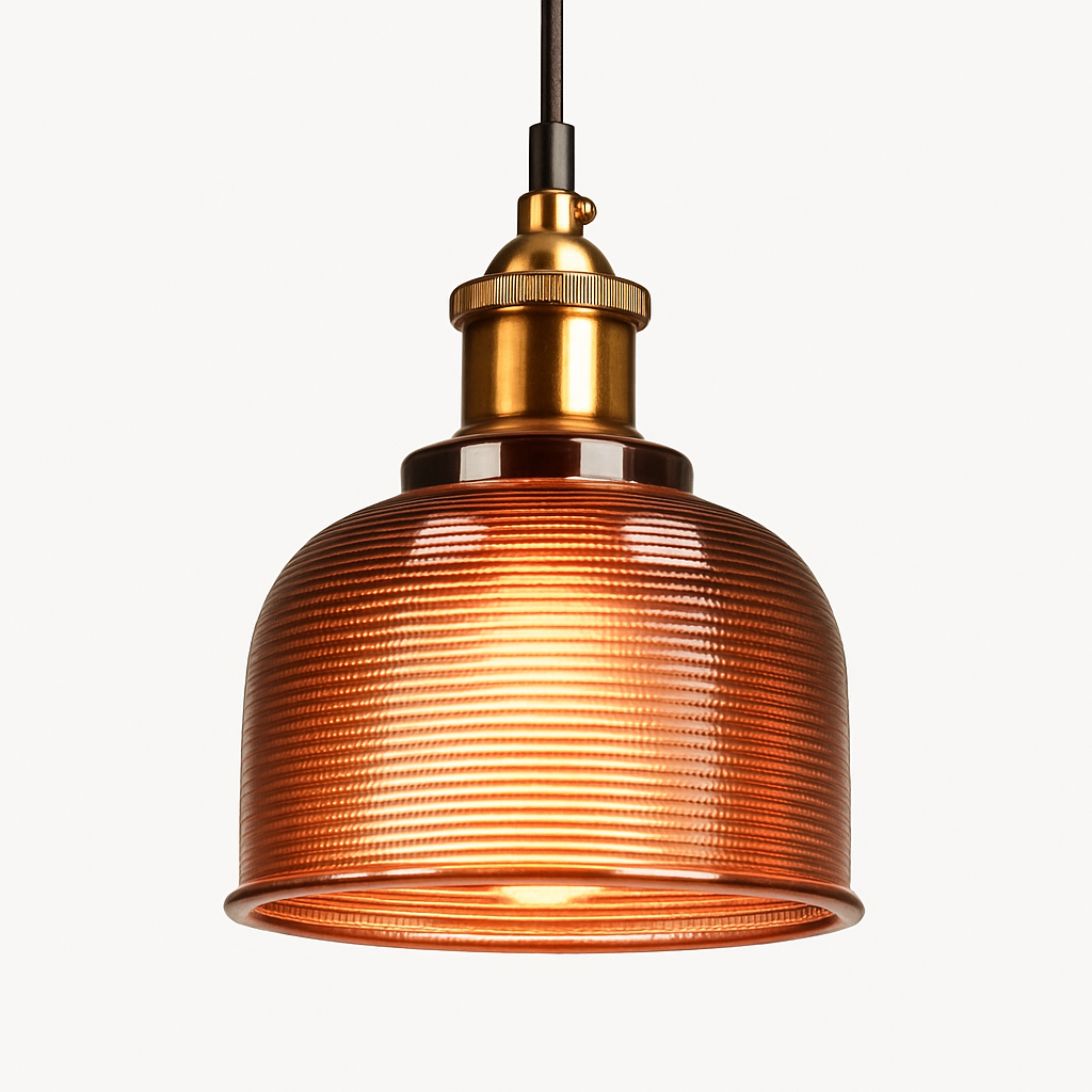 Velrynda | Gestructureerd glas industriële kom hanglamp