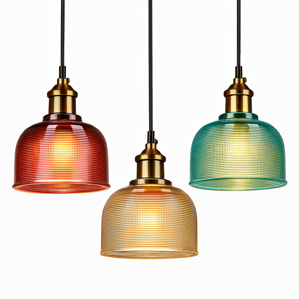 Velrynda | Gestructureerd glas industriële kom hanglamp