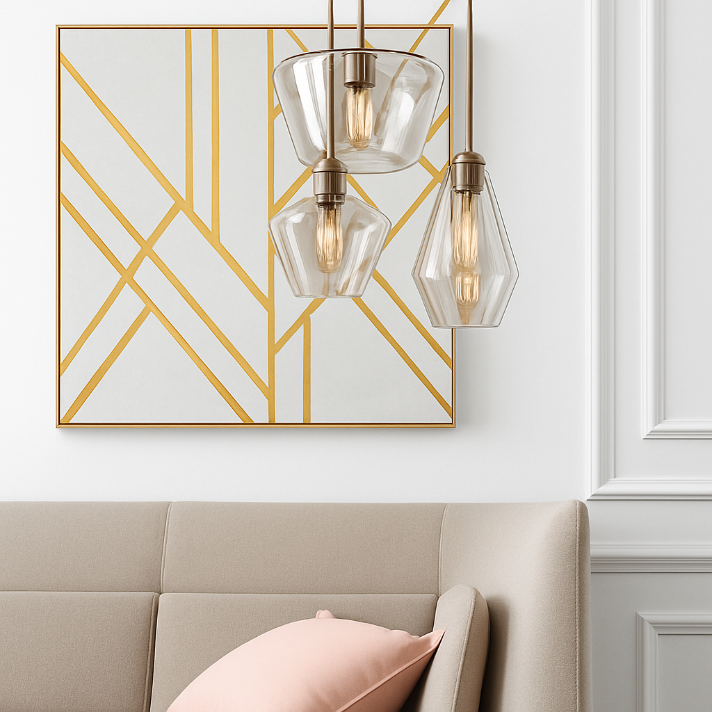 Luvestra | Geometrische Sferische Profiel Noordse Moderne Glazen Hanglamp