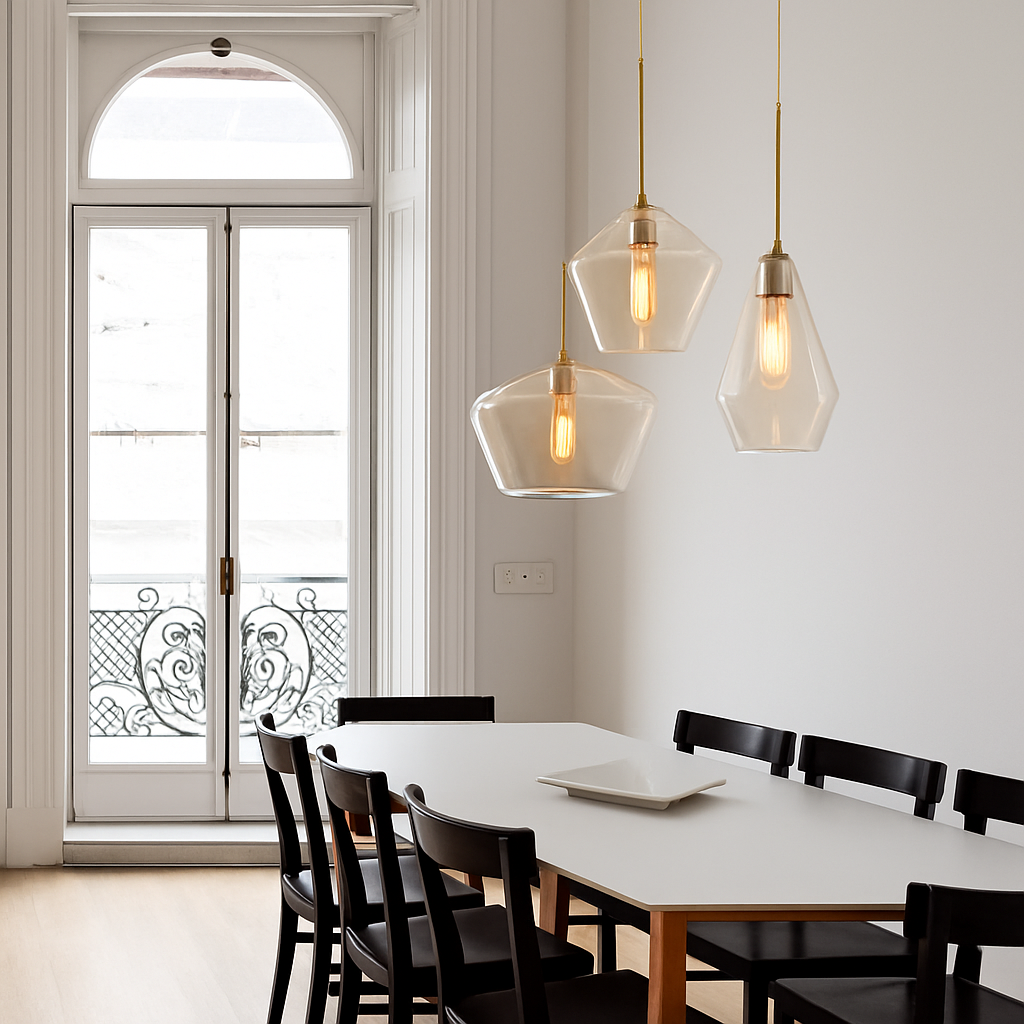 Luvestra | Geometrische Sferische Profiel Noordse Moderne Glazen Hanglamp