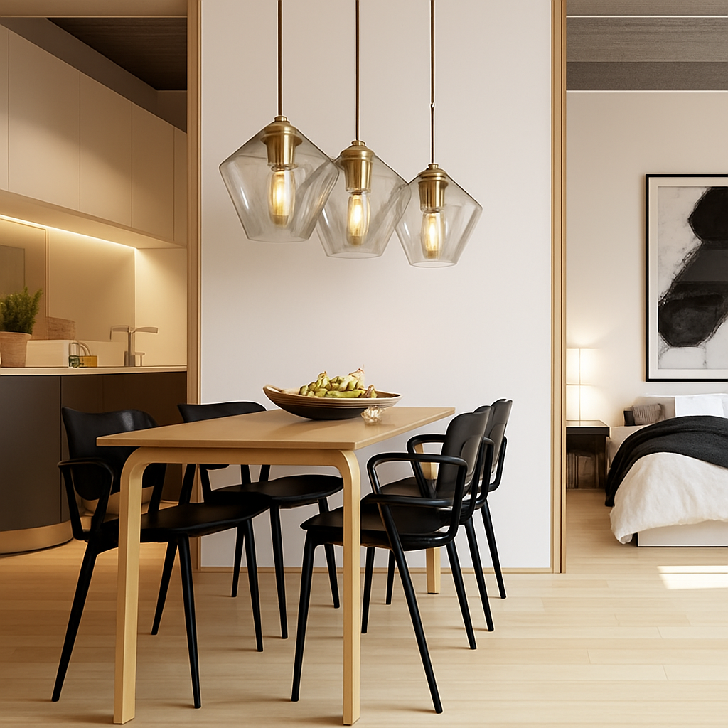 Luvestra | Geometrische Sferische Profiel Noordse Moderne Glazen Hanglamp