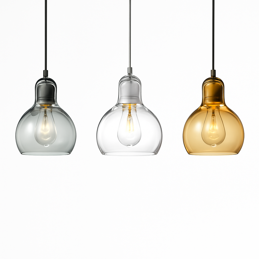 Velisar| Glazen Koepel Belvormige Hanglamp Met Ronde Diffuser