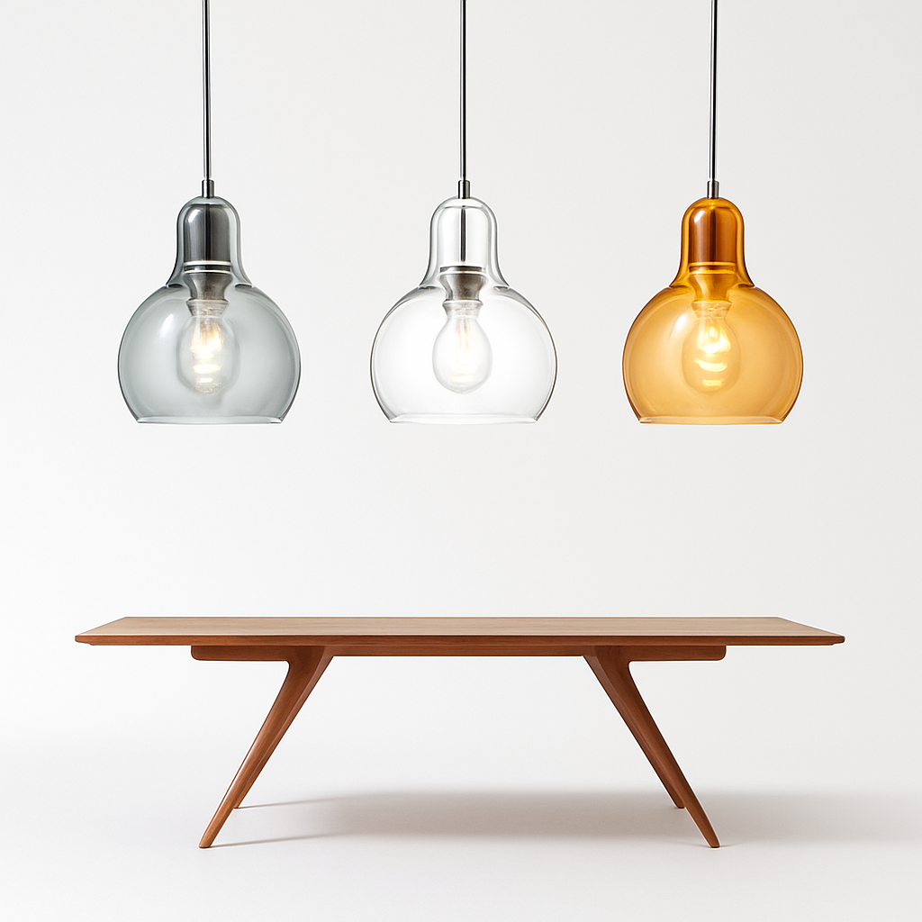 Velisar| Glazen Koepel Belvormige Hanglamp Met Ronde Diffuser