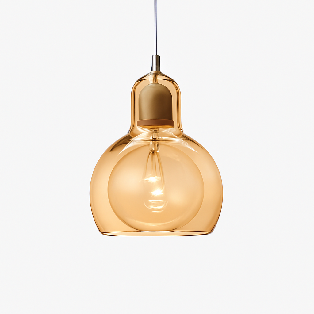 Velisar| Glazen Koepel Belvormige Hanglamp Met Ronde Diffuser