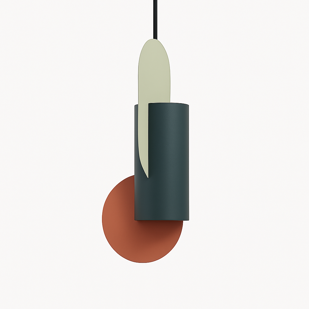 Veldoran | Levendige cilindrische artistieke totem geïnspireerde sculpturale hanglamp
