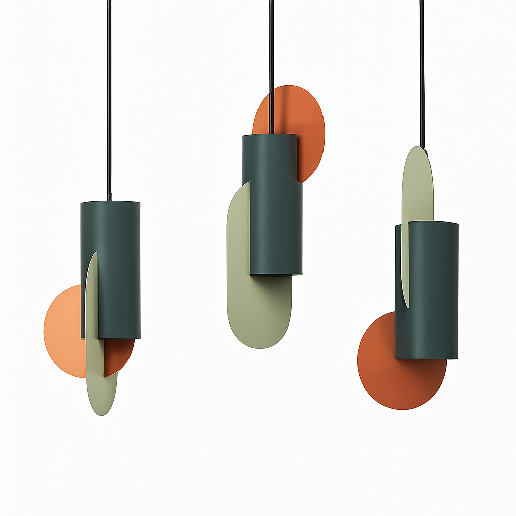 Veldoran | Levendige cilindrische artistieke totem geïnspireerde sculpturale hanglamp
