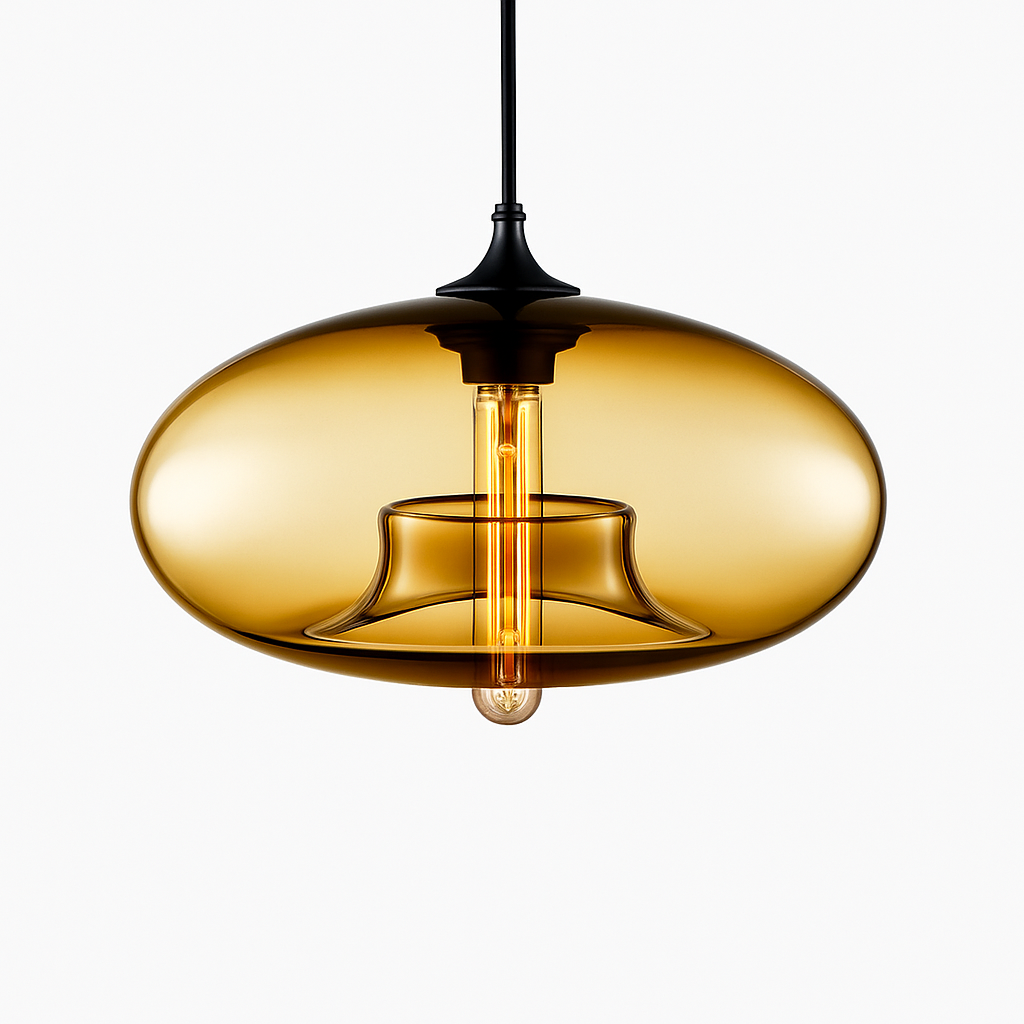 Mirvalis | Ovale Glazen Gelaagde Bol Moderne Hanglamp