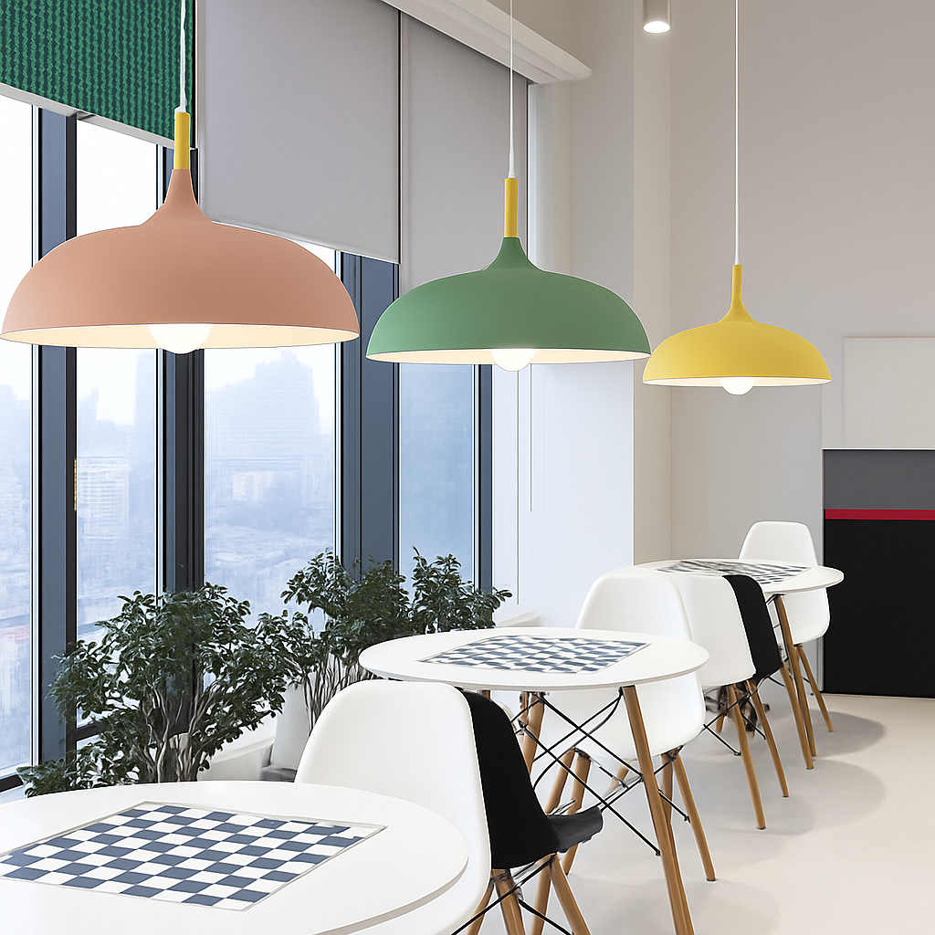 Verdyne | Moderne aluminium hanglamp met houten steel