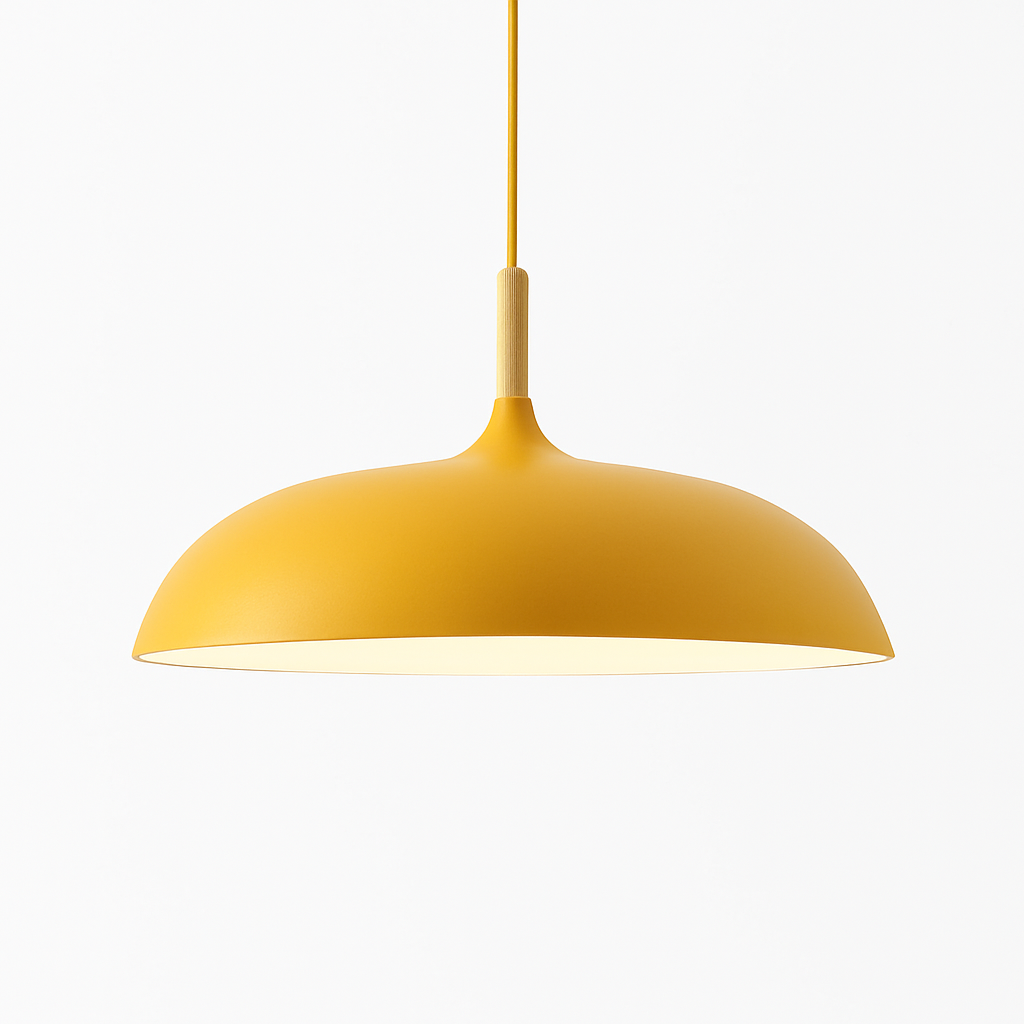Verdyne | Moderne aluminium hanglamp met houten steel