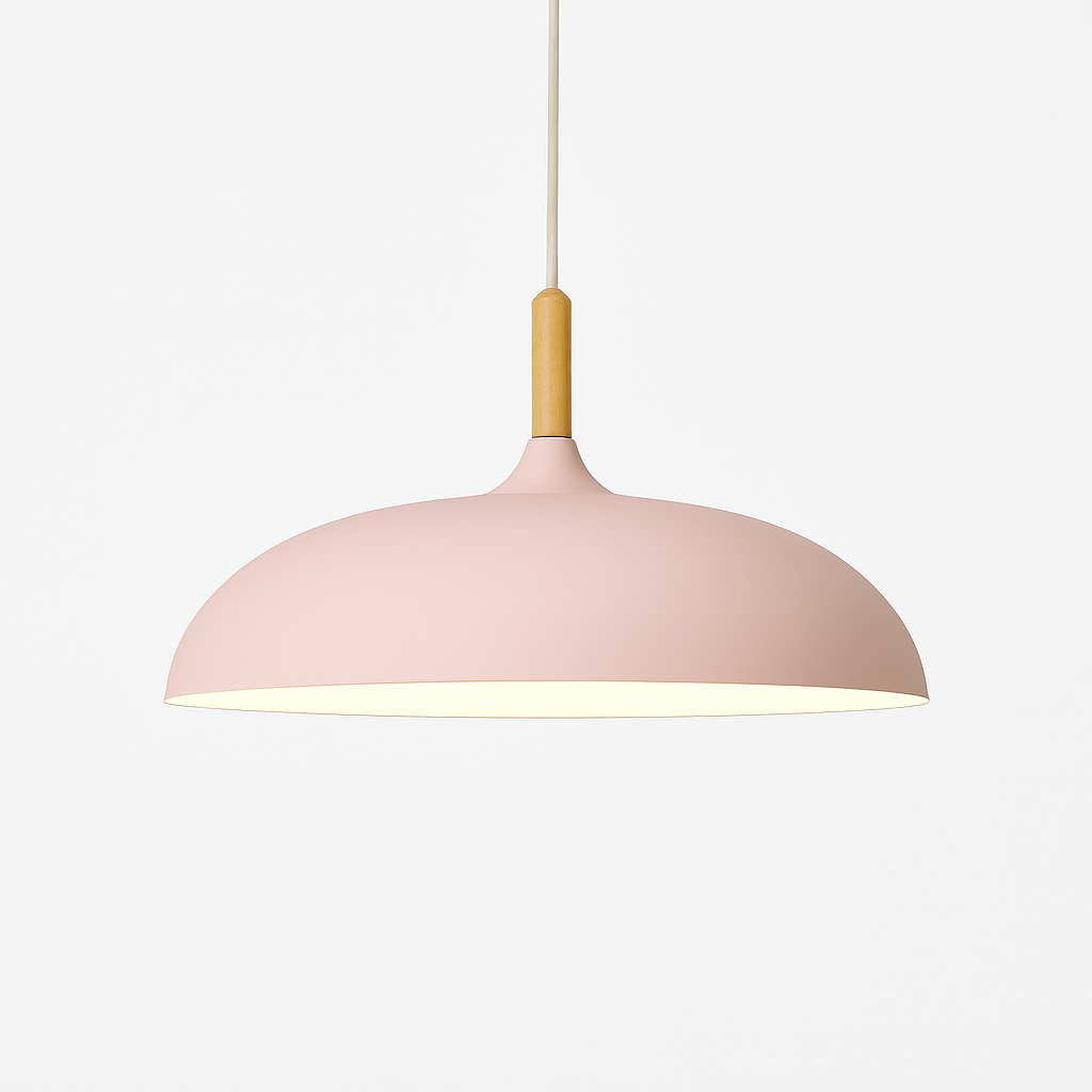Verdyne | Moderne aluminium hanglamp met houten steel
