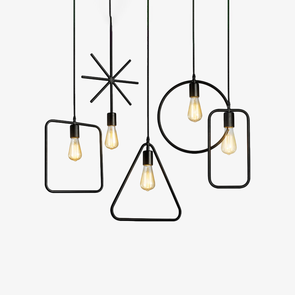 Kenjovik | Geometrische Draadframe Silhouet Stalen Hanglamp
