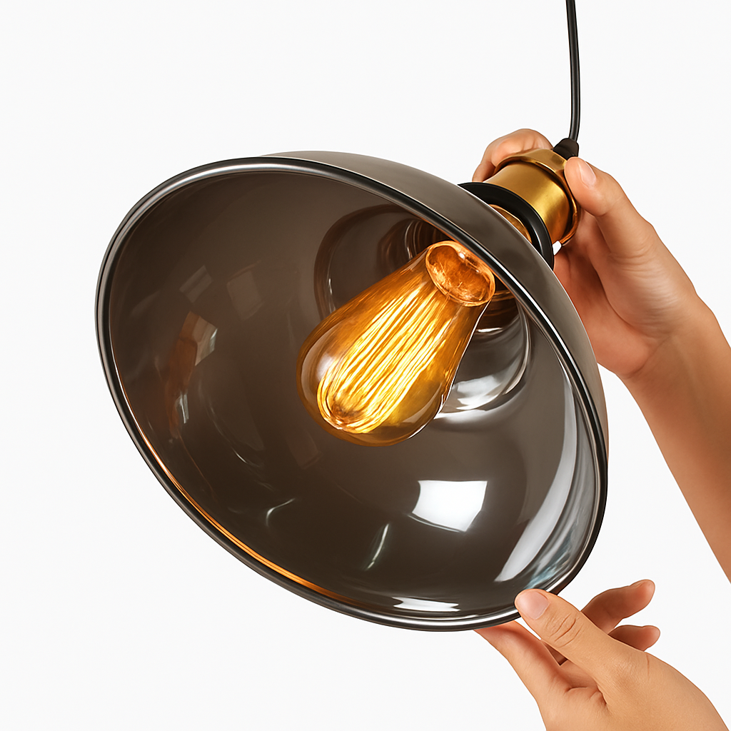 Velryth | Vintage Getint Glazen Hanglamp Met Gebogen Silhouet