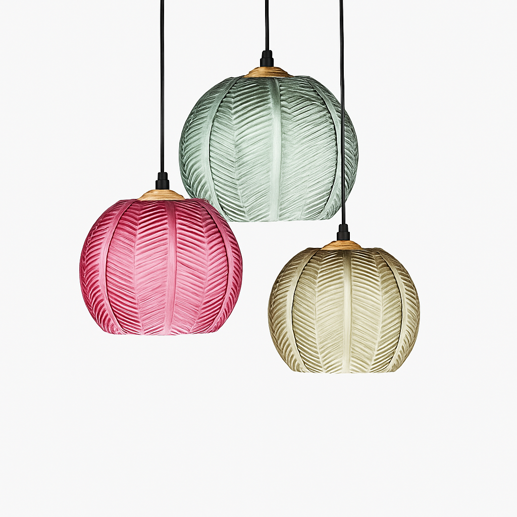 Nexalys| Sierlijke Bladeren Patroon Ovaal Glas Hanglamp