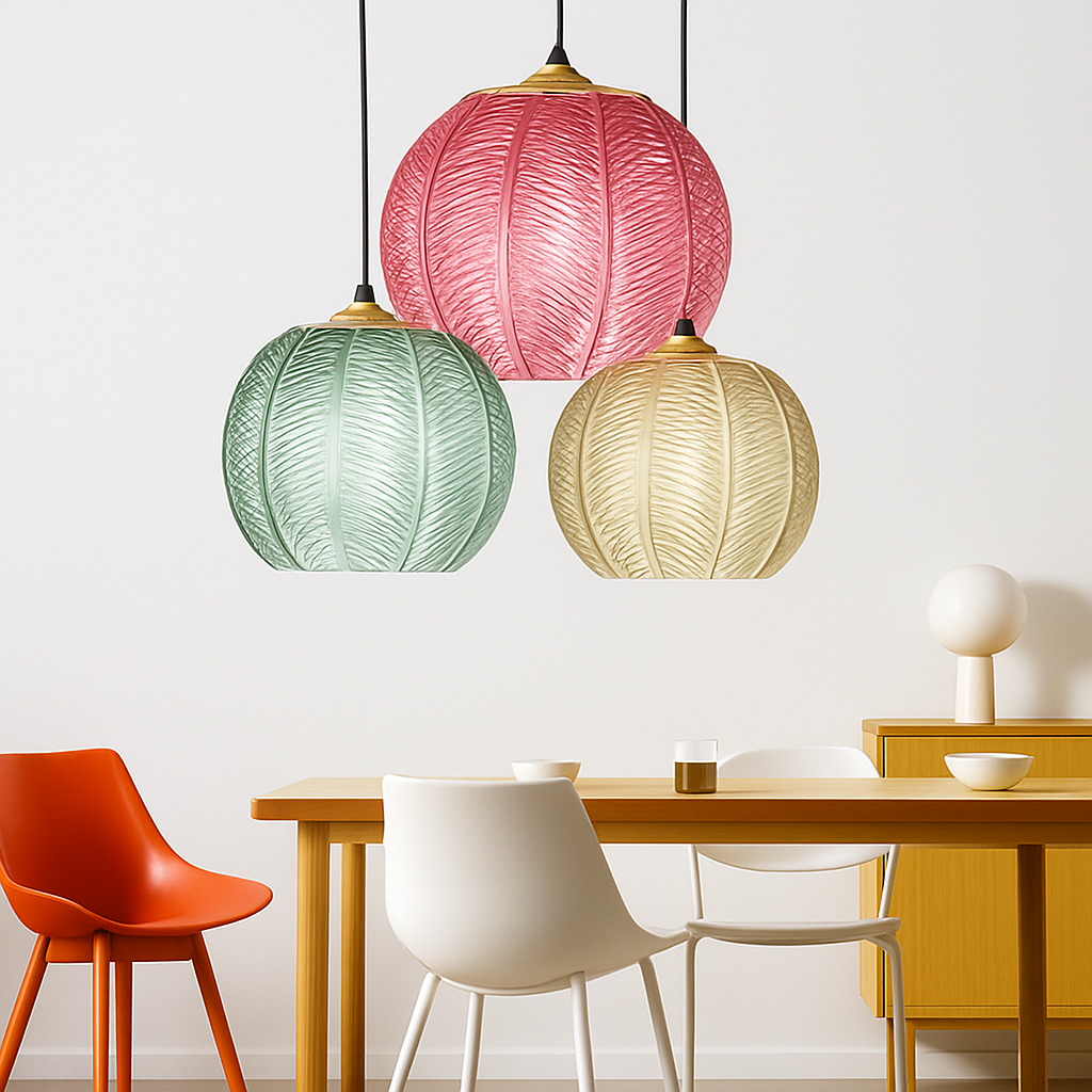 Nexalys| Sierlijke Bladeren Patroon Ovaal Glas Hanglamp
