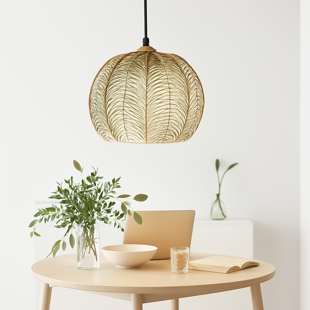 Nexalys| Sierlijke Bladeren Patroon Ovaal Glas Hanglamp