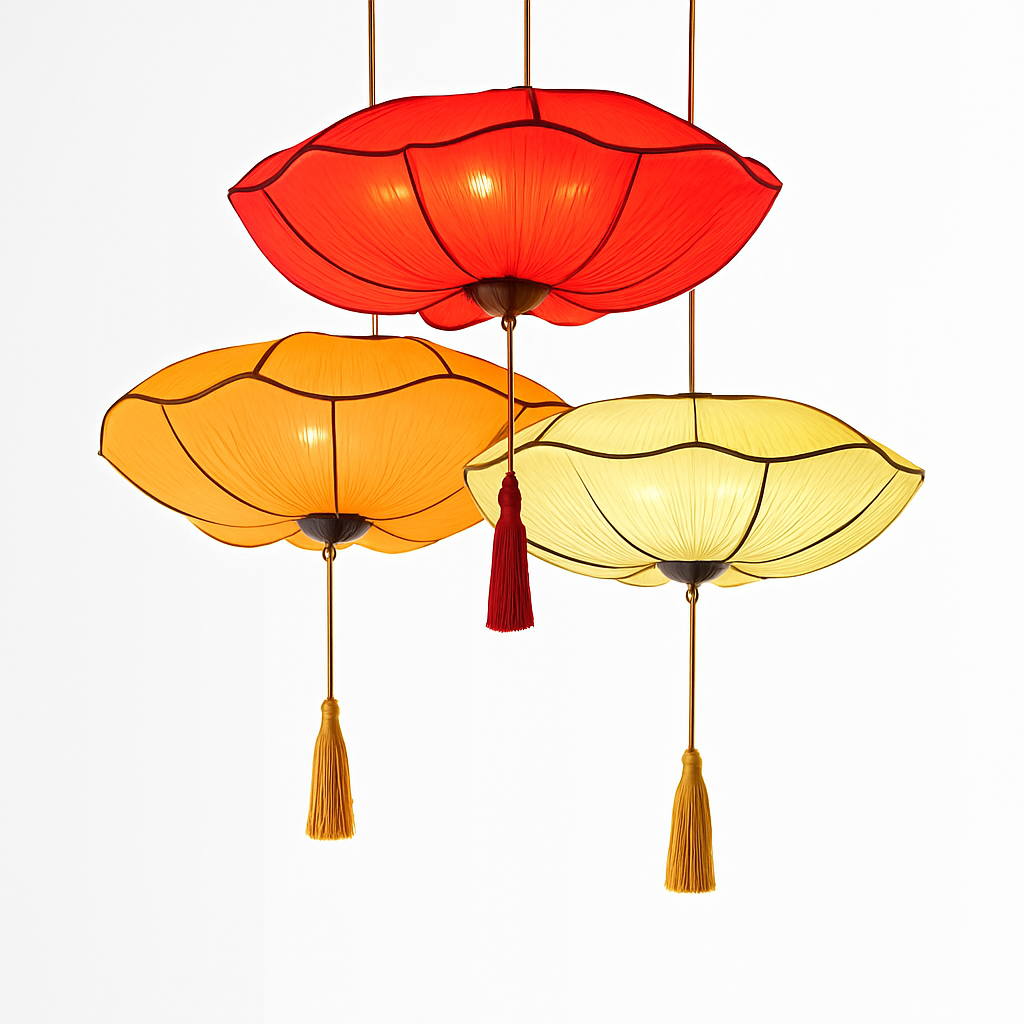 Vaelisis | Geplooide Stoffen Lotus Silhouet Hanglamp