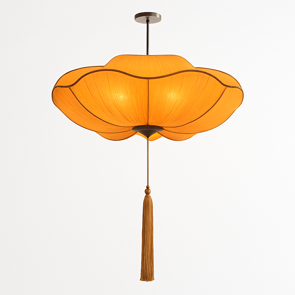 Vaelisis | Geplooide Stoffen Lotus Silhouet Hanglamp