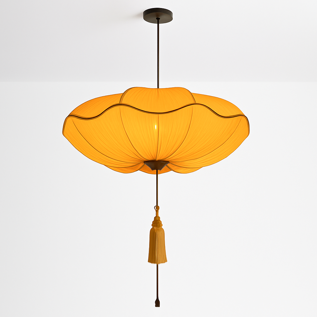 Vaelisis | Geplooide Stoffen Lotus Silhouet Hanglamp