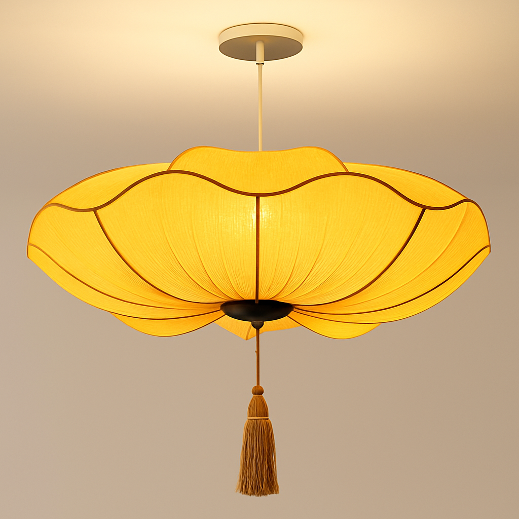 Vaelisis | Geplooide Stoffen Lotus Silhouet Hanglamp