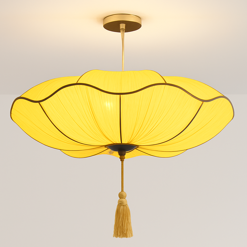 Vaelisis | Geplooide Stoffen Lotus Silhouet Hanglamp